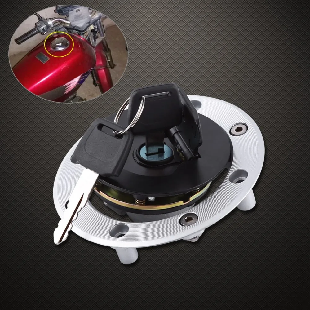 8-Hole Design Motorcycle Fuel Tank Cap Lock with 2 Keys Metal Construction Fuel Tank Lock Assembly OE Replacement