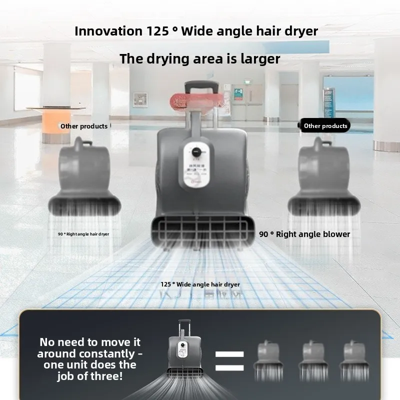 Blower Floor Blow Dryer Commercial High Power Carpet Drying Toilet Floor Dehumidification Hair Dryer