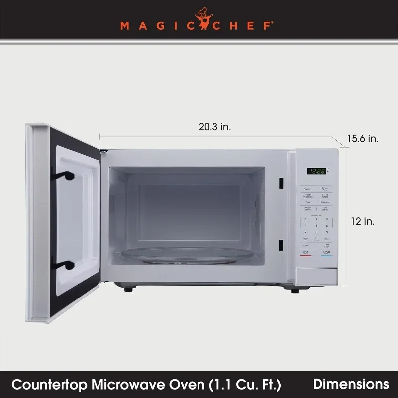 Magic Chef-Petit four à micro-ondes compact blanc, 1000 W