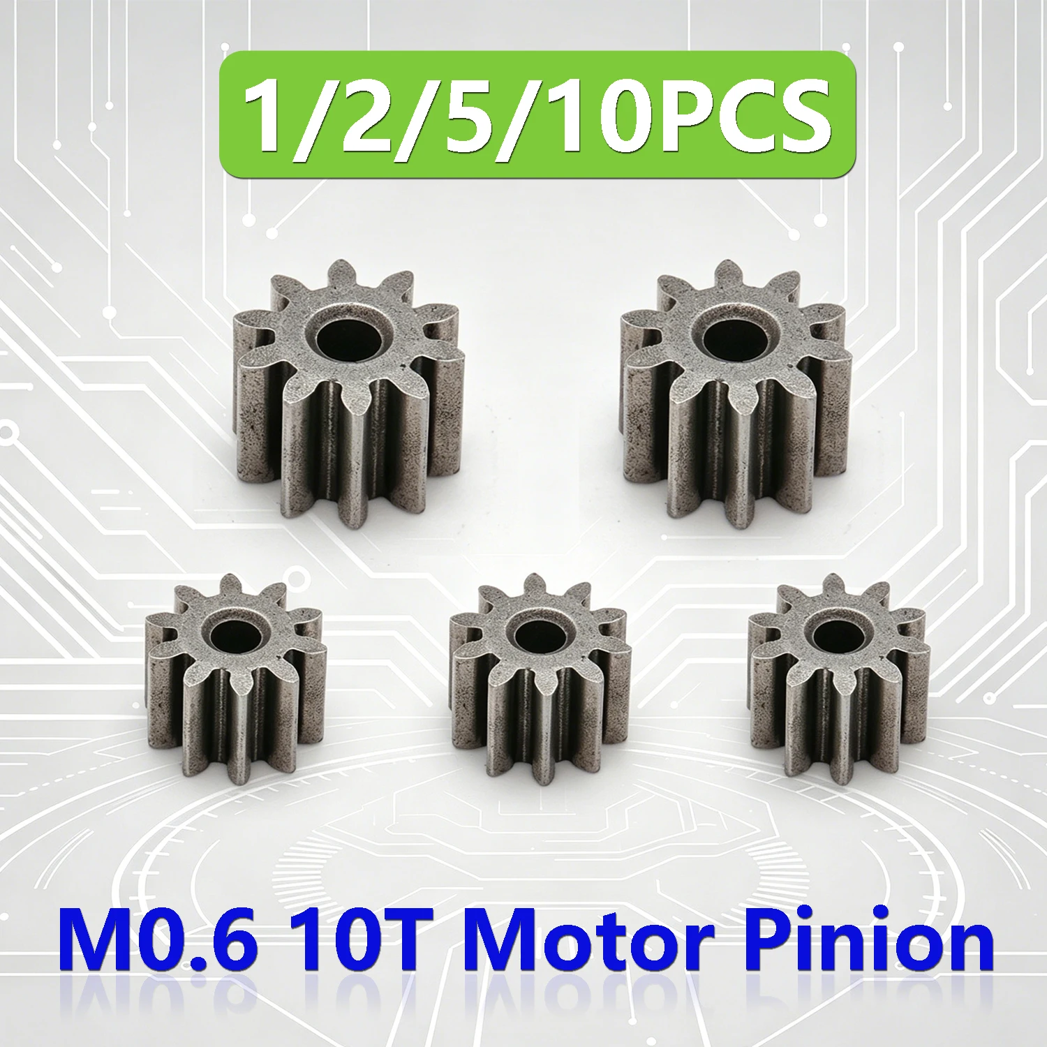 1/2/5/10PCS Metal Gear M0.6 10T General Motor Pinion for MN MN300 MN82 MN168 MN99 MN78 RC Crawler Car Model Parts Accessories