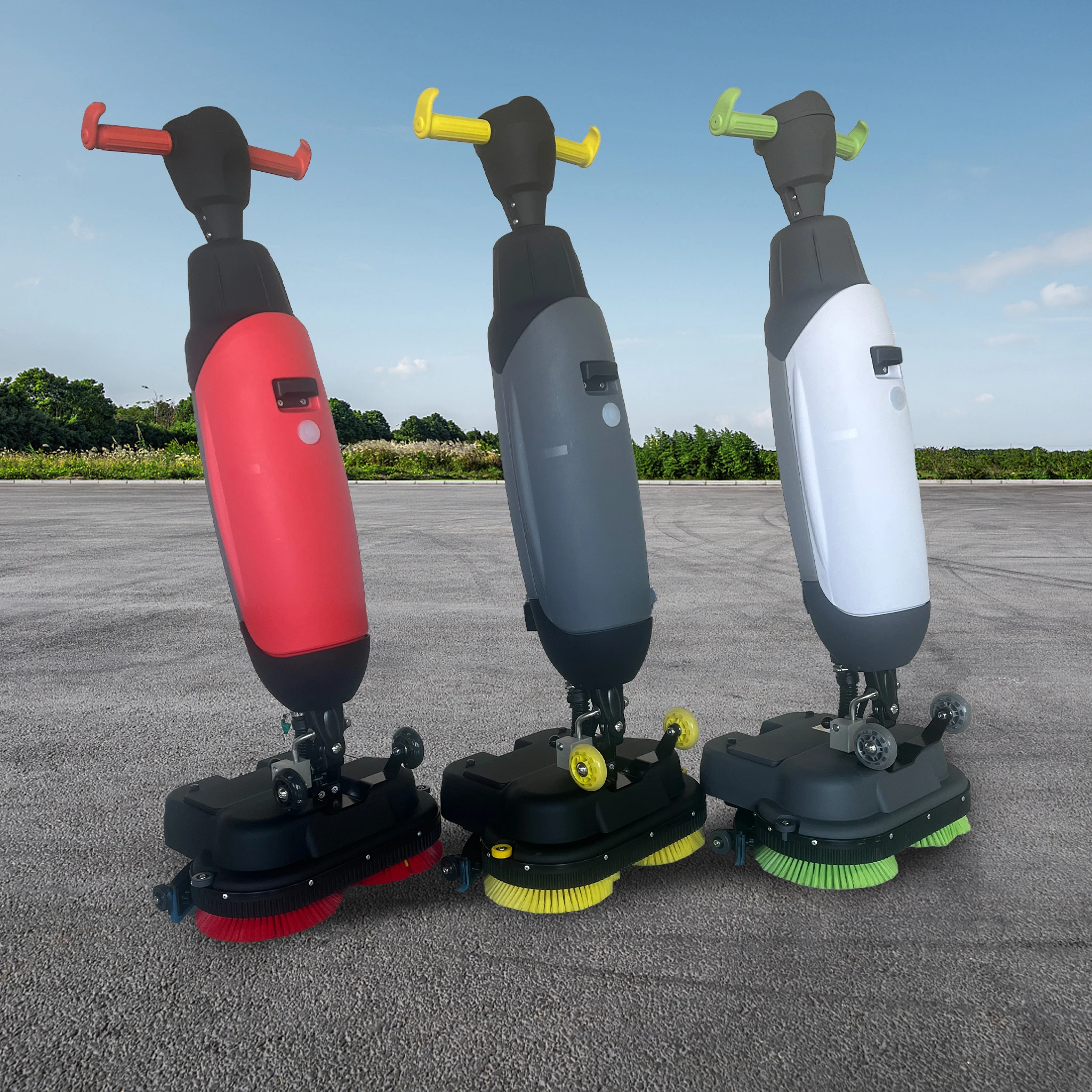 Electric 24v Mini Floor Washing Machine New Double Brush Household Commercial Use Hand Push Suction Drag Integrated Design