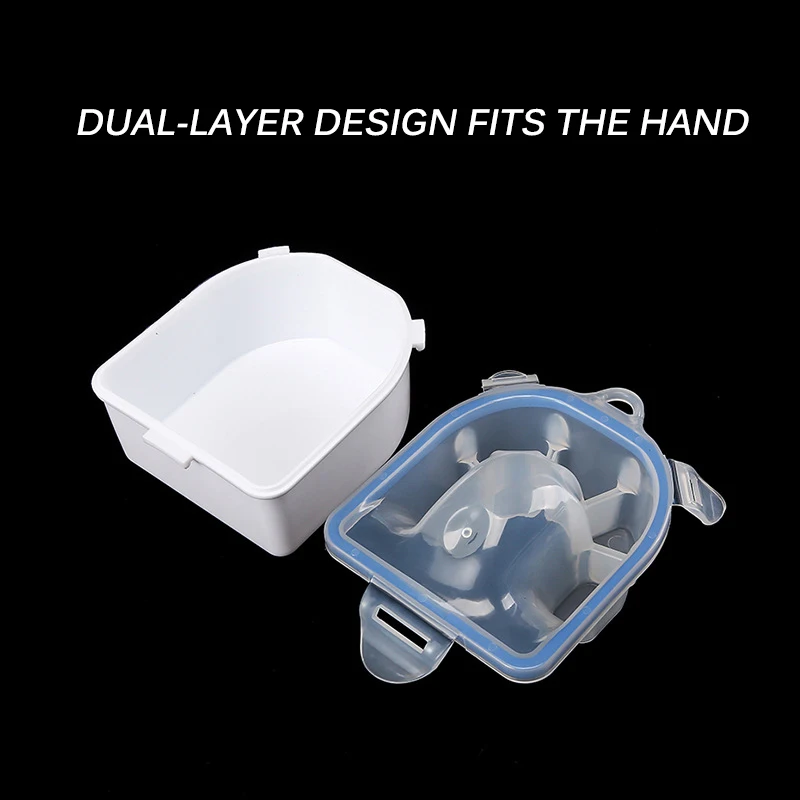 Double-layer insulated hand-soaking bowl for nail art tools, softening dead skin and keratin cleaning and care storage box