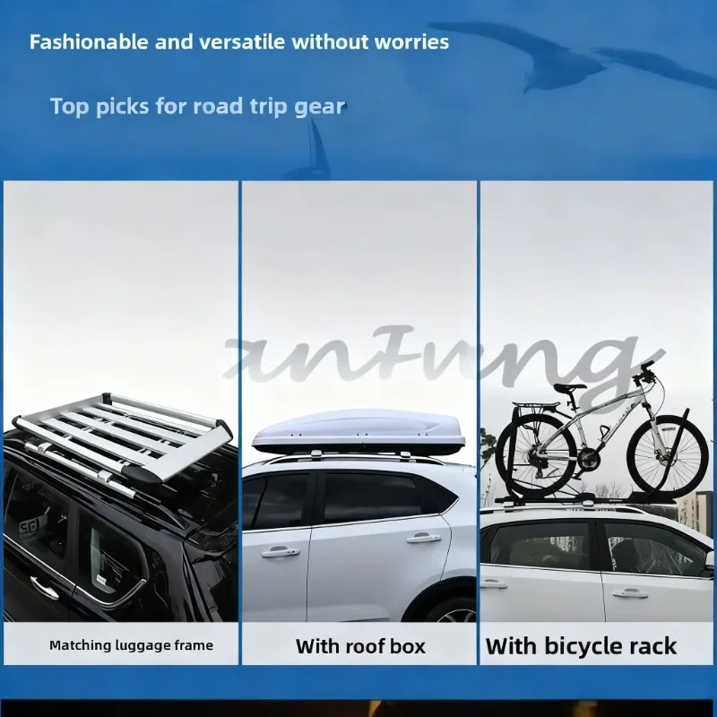 SUV roof luggage rack crossbar, a universal aluminum alloy roof cargo crossbar suitable for outdoor travel luggage transportati