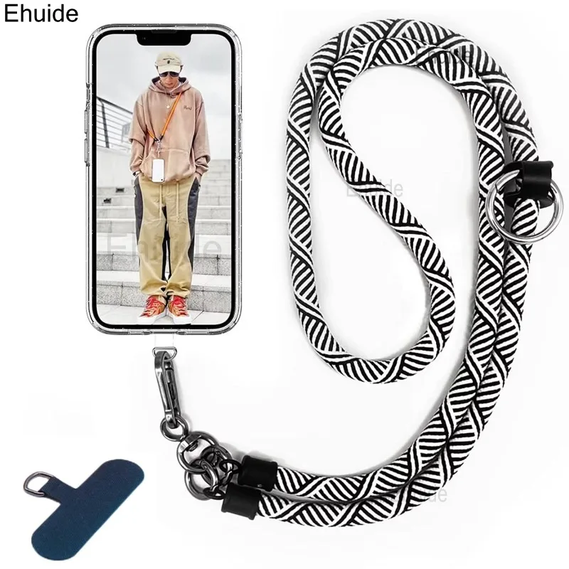 

Universal Crossbody Lanyard Anti-lost Phone Case Adjustable Detachable Climbing Neck Strap Cord Rotatable Clasp Safety Rope