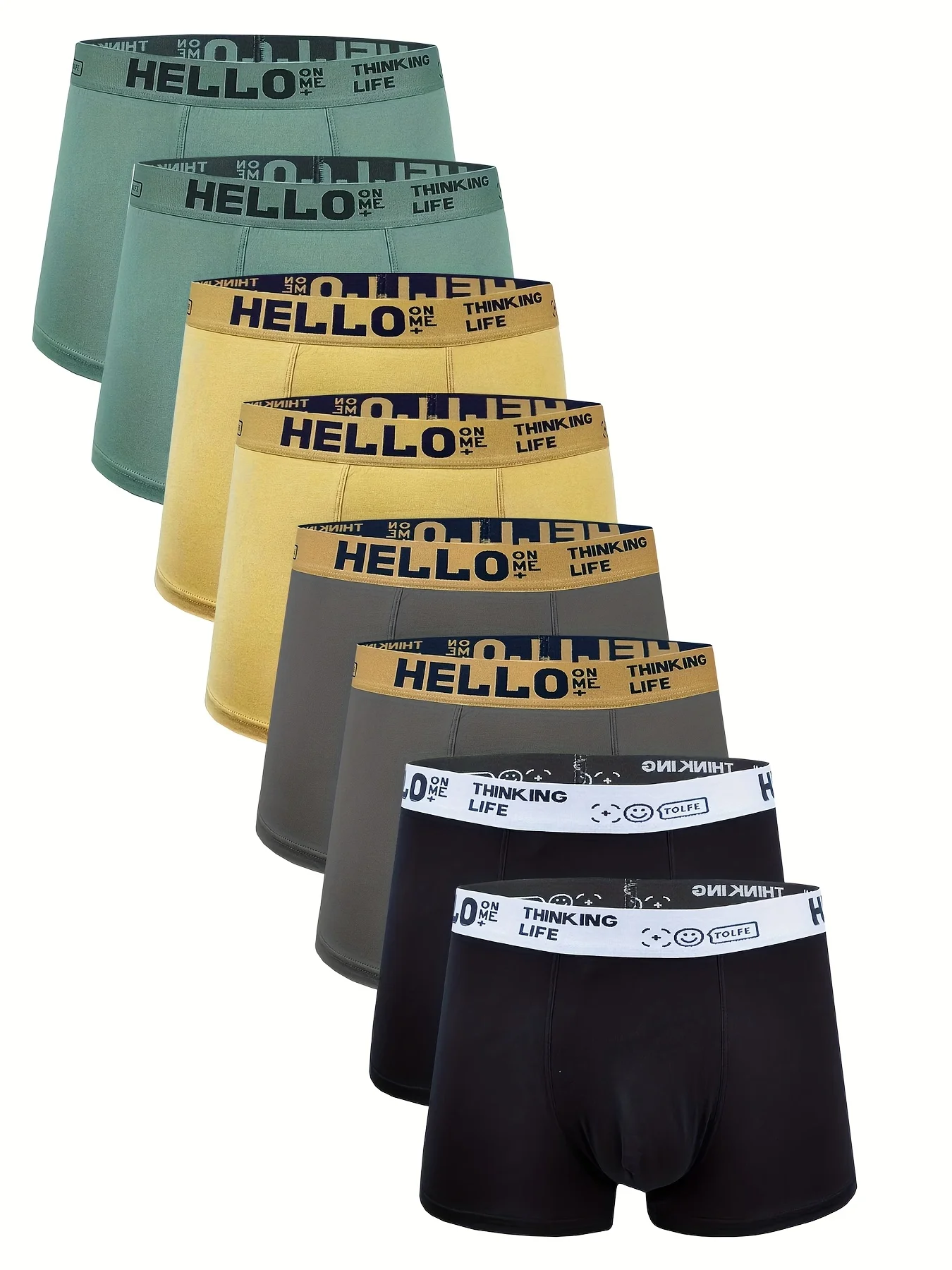 

8-piece set of casual, comfortable, breathable, sporty and elastic men's boxer shorts