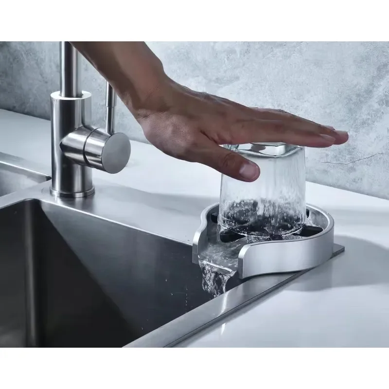 Stainless Steel Kitchen Sink Glass Washer Cup Rinser Bar Faucet Attachment for Home Cafe Dish Cleaning Accessory Tool Bar