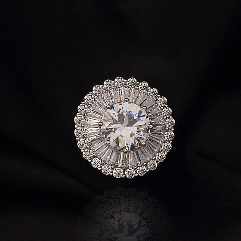 1PCs High-End Female Button Crystal Diamond Rhinestone Zircon Advanced Accessories round Decorative Clothes