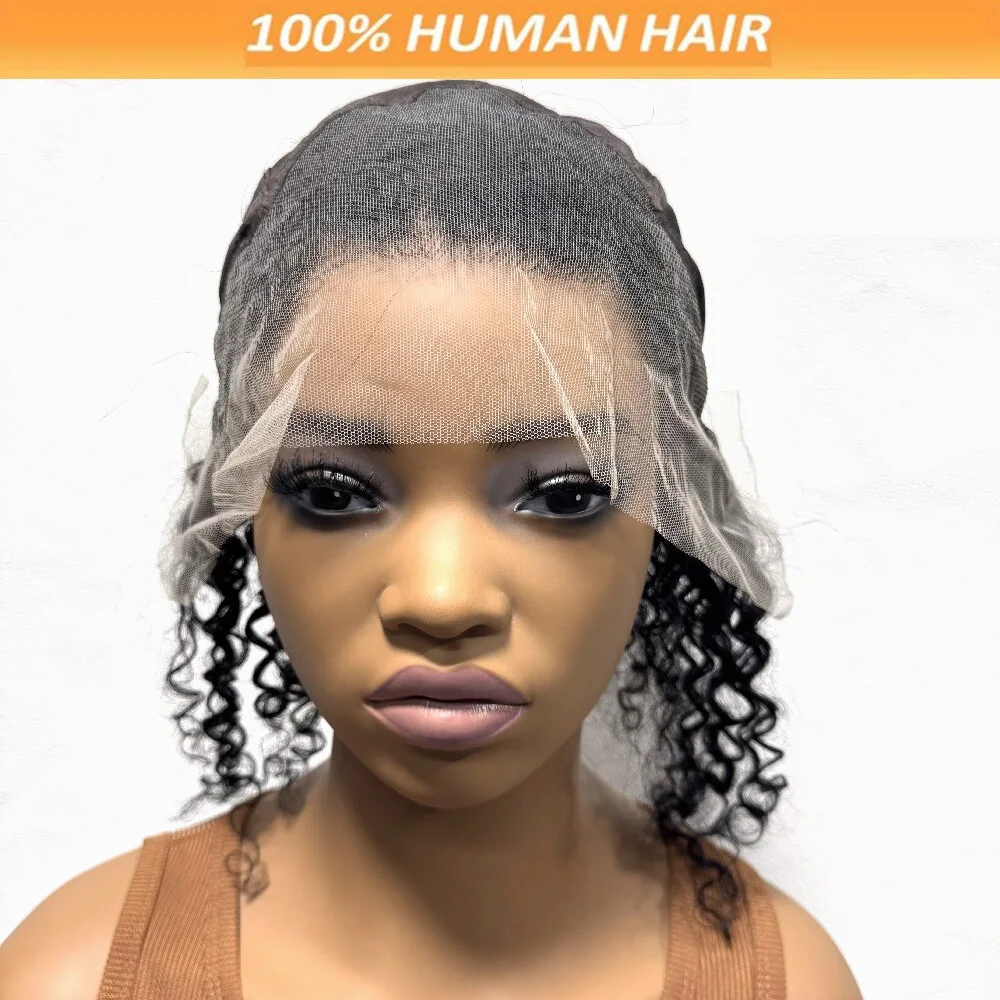 

13x4 Волнистая кружевная фронтальная шапочка для парика, мягкие 100% человеческие волосы, дышащая кружевная передняя часть для естественного вида, с регулируемым ремешком для женщин
