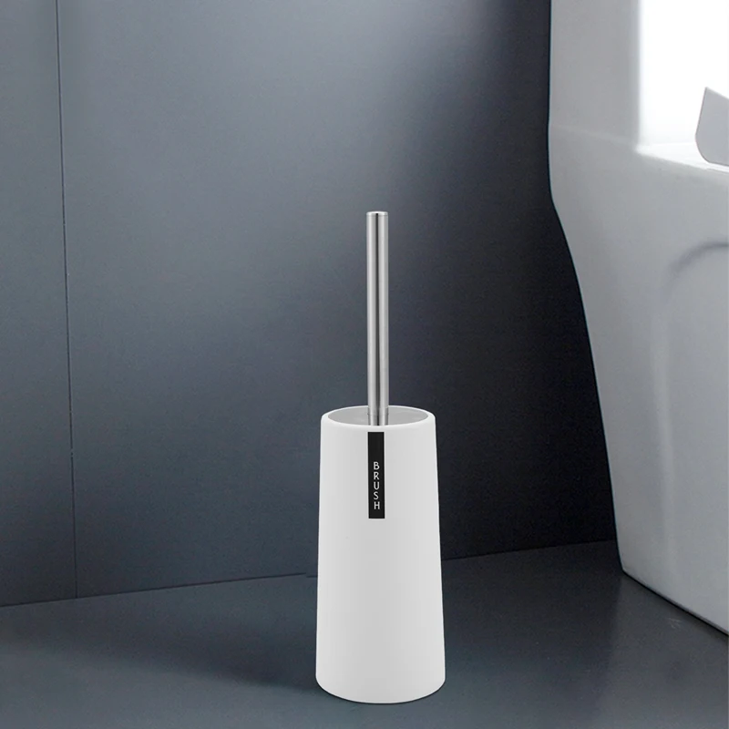 TKOH-escobilla y soporte para inodoro, diseño moderno mejorado, cerdas duraderas sin cobertizo y mango largo y resistente, cepillo para inodoro