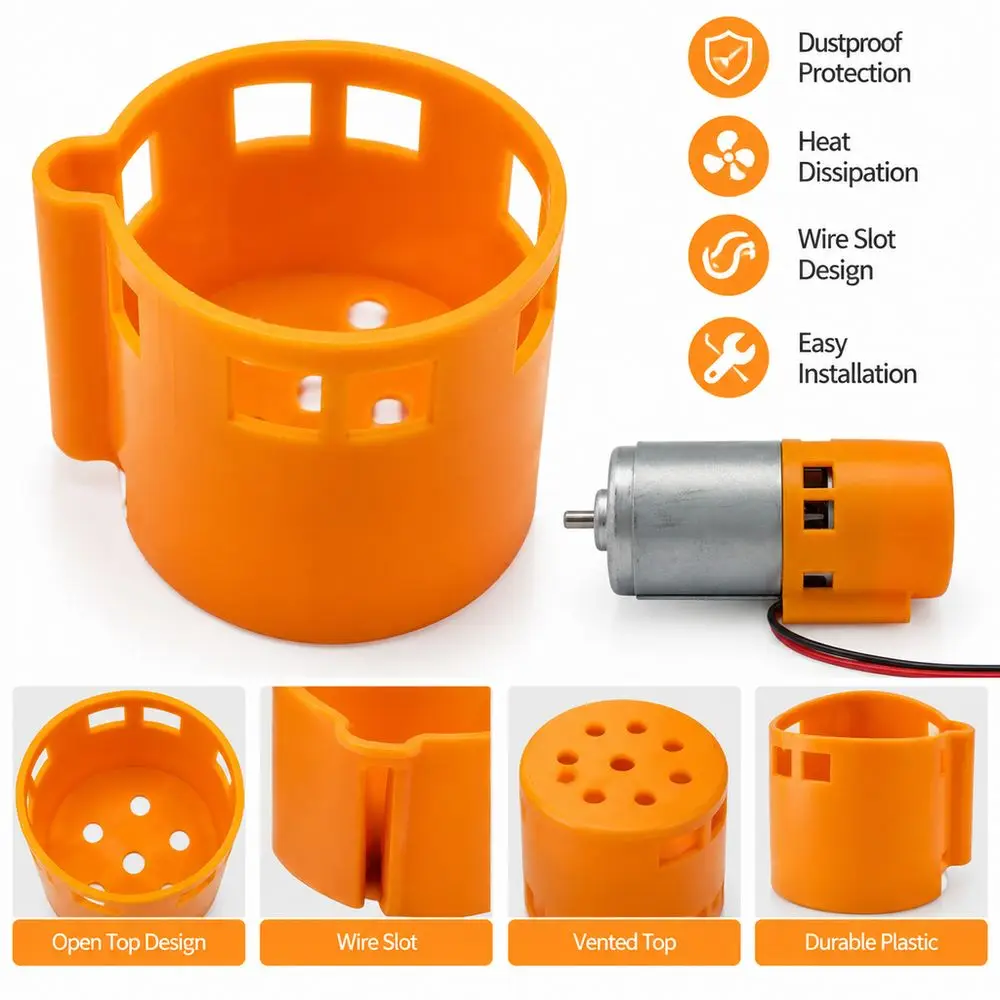 Dustproof Motor Protective Cover Shockproof Vented Slots Motor Guard Shield Wear-resistant Plastic Motor Housing Cover