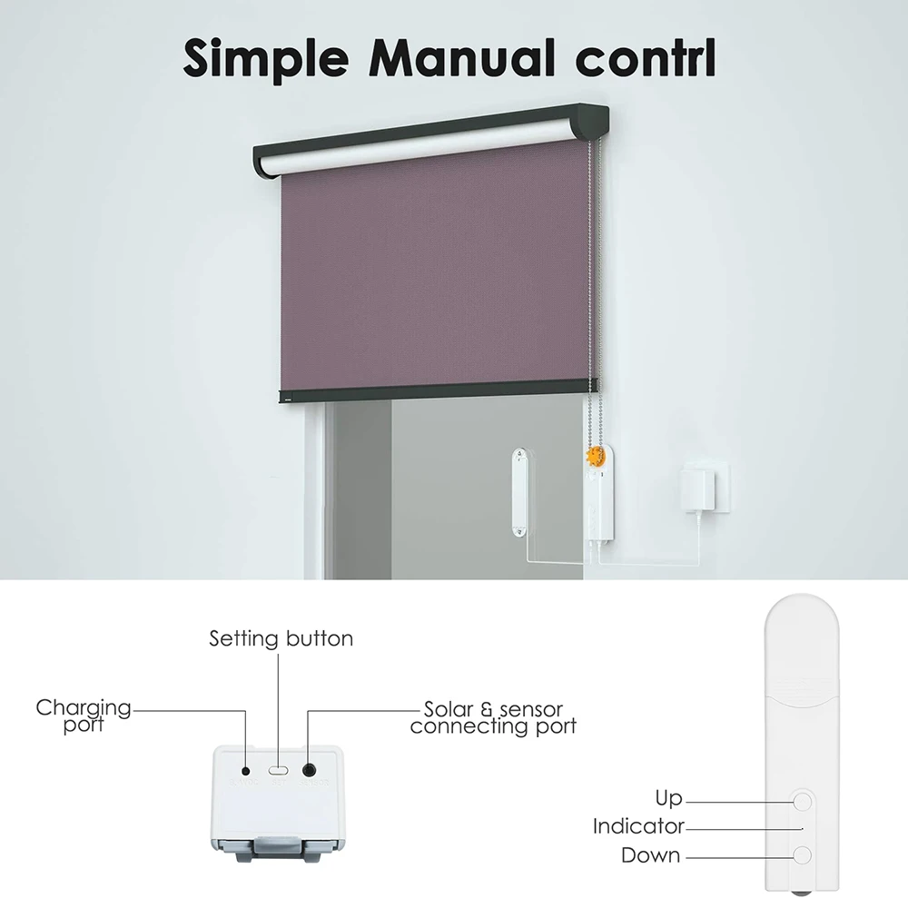 Control Solar Powered Smart Blinds Drive Motor Tuya Motorized Chain Roller Control Shade Shutter Drive Motor Replacement FUT154