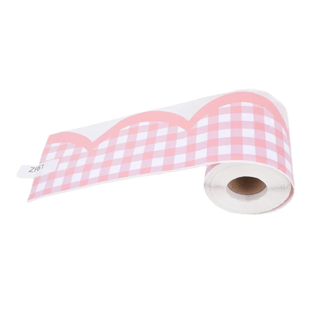 Durable Wavy Edge Masking Tape Checkered Pattern 65FT Decorative Border Tape Board Border Scrapbook