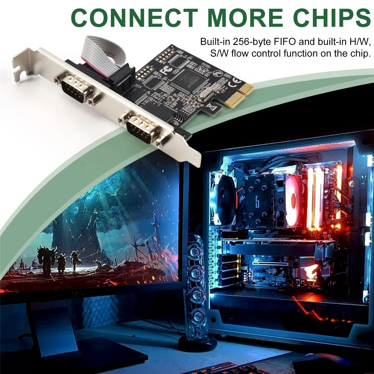 Pcie a puertos serie Interfaz RS232 Adaptador de tarjeta PCI-E PCI Express Tarjeta de expansión de computadora de control industrial