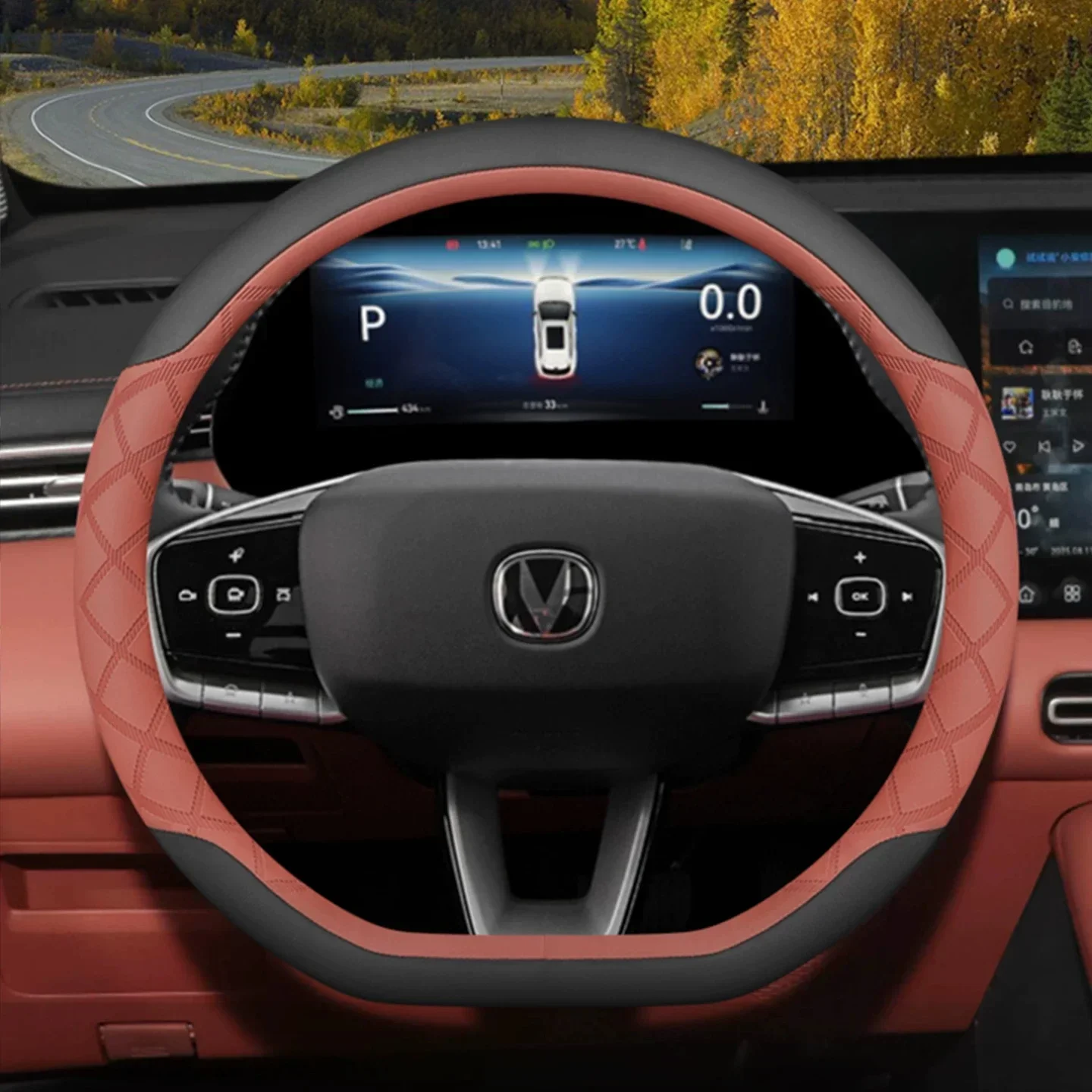 For Changan Leather Car Steering Wheel Cover For UNI-K CS35 CX70 CS85 CS55 CS75 CS15 Alsvin Ultra Thin Anti‑Slip Steering Cover