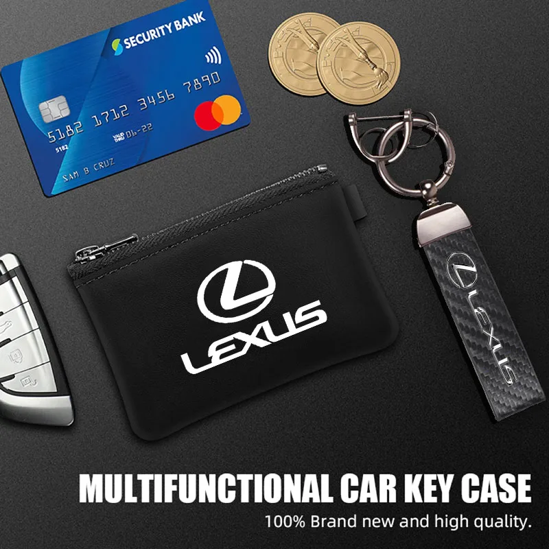 

Car Keychain Leather bag Credit Card Driver License Wallet For Lexus F SPORT RX300 IS200 IS250 ES350 Ct200h UX250h NX300h ES300h