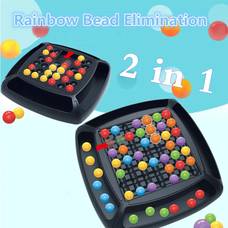 Rainbow Ball Matching Toys Colorful Fun Puzzle gioco da tavolo di scacchi con 80 pezzi di perline colorate giocattolo educativo intelligente del gioco del cervello