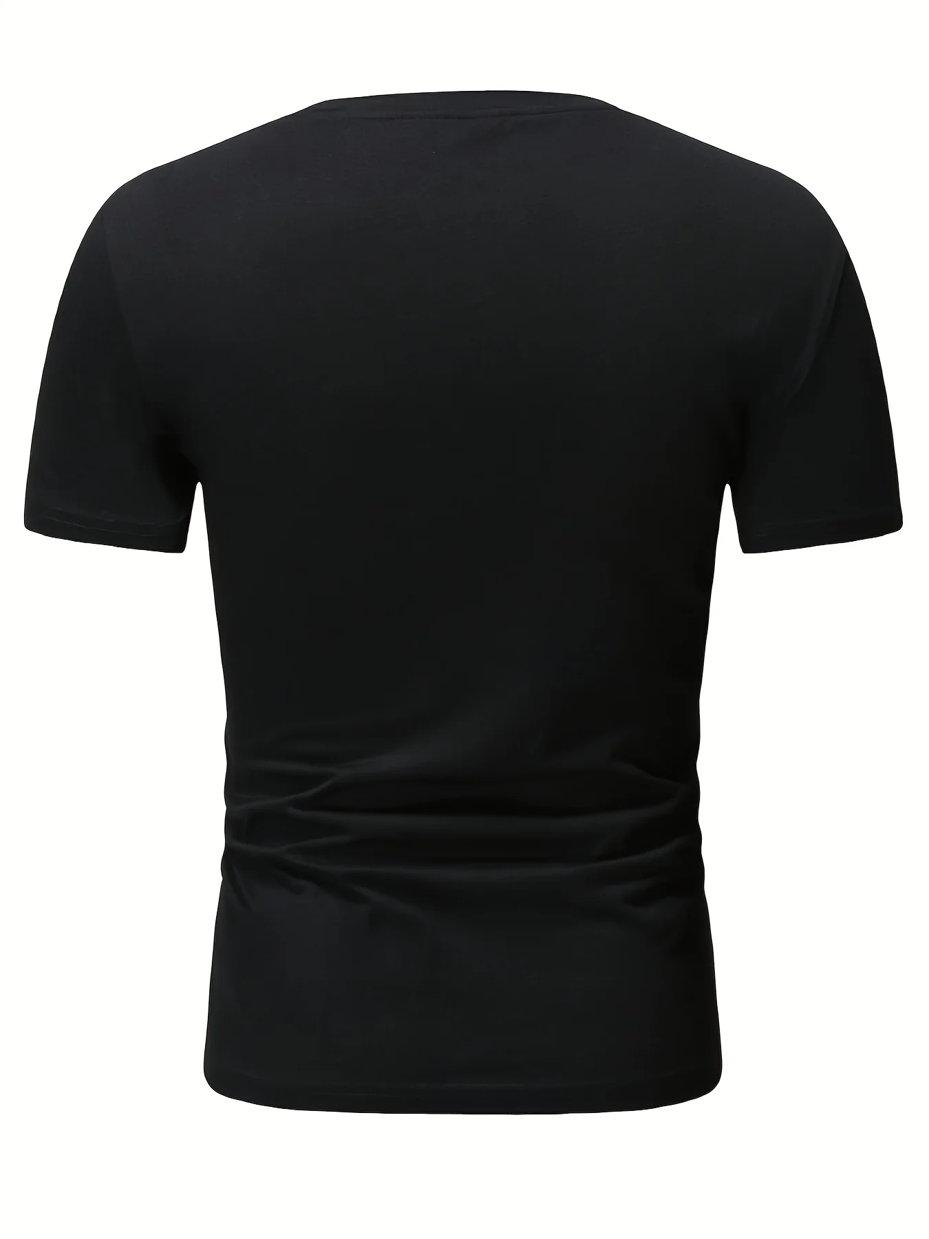 Men'S Elegant Crew Neck Geometric Patterned Cotton Slight Stretch Summer Regular Fit T-Shirt