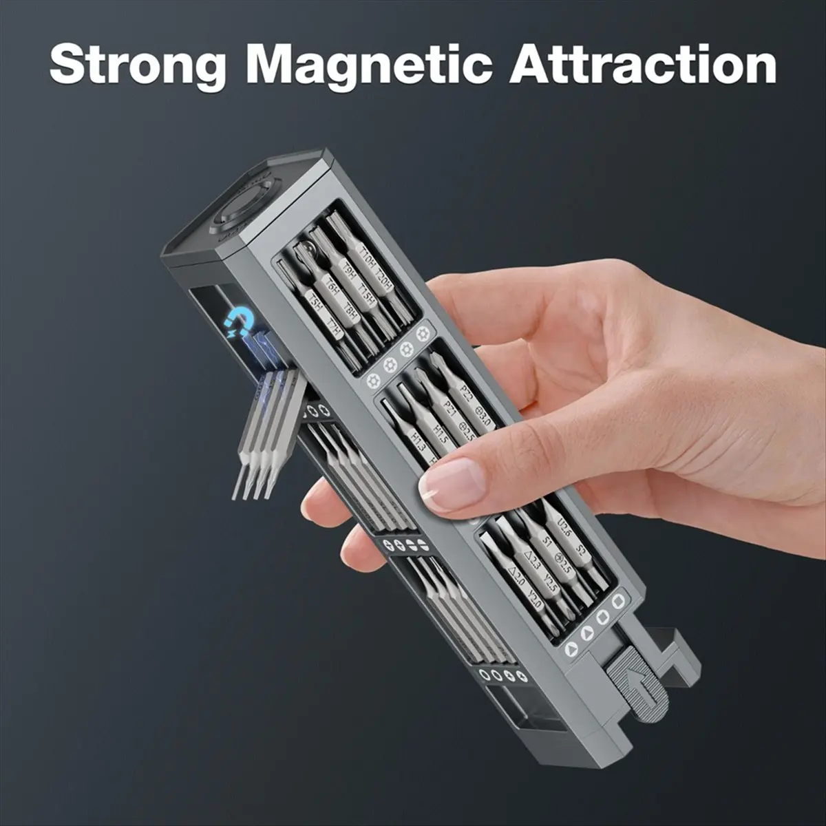 DT81 60-in-1 Precision Screwdriver Set with Pop-Up Magnetic Case, for Electronics, Phone, Computer, PC, Watch, Eyeglass