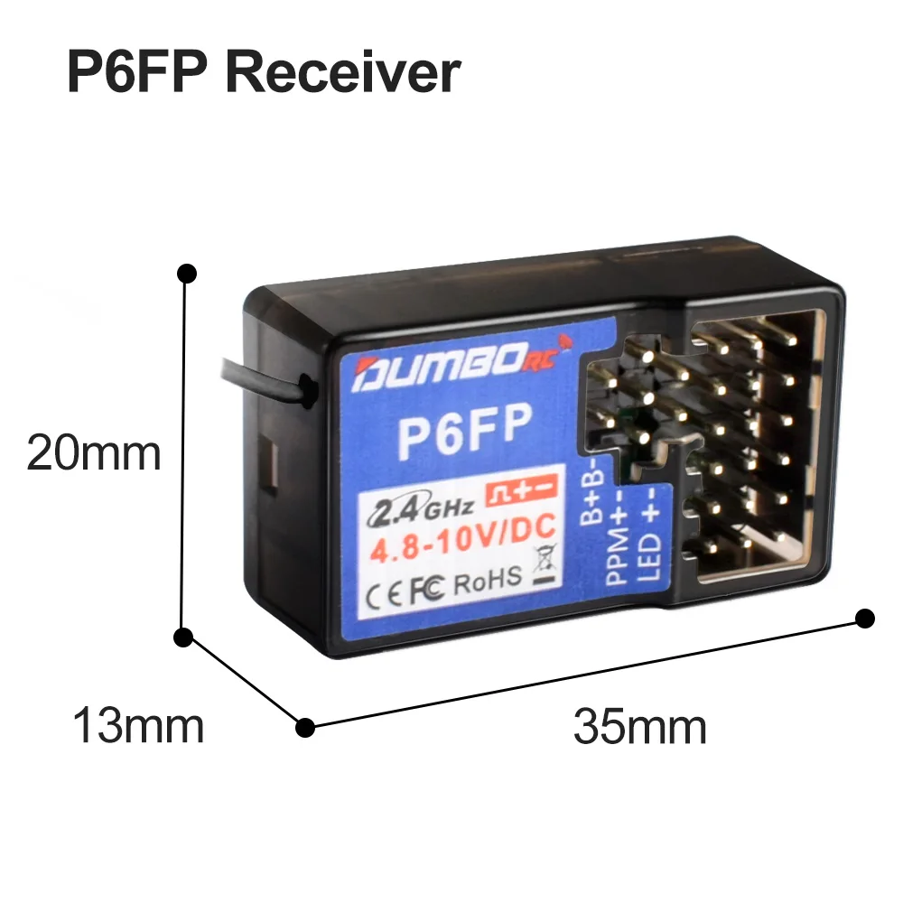 DUMBORC 2,4 GHz ontvanger P6F P6F(G) P6DC P6DC(G) P4FM(G) P4FM P6FP P10F P10F(G) ontvanger met gyro/zonder gyro voor RC autoboot