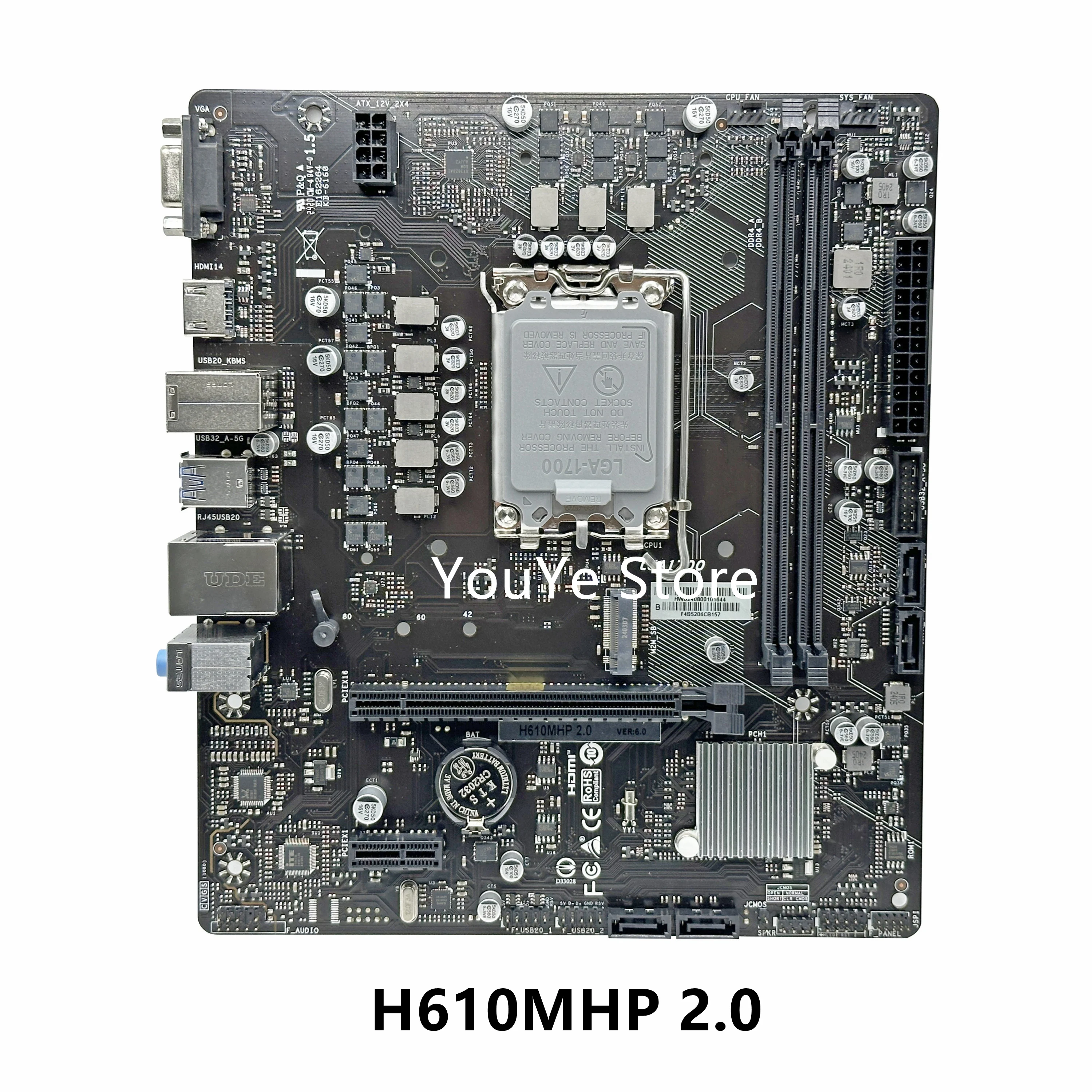 New Original For BIOSTAR H610MHP 2.0 Desktop Motherboard LGA1700 H610 100% Tested Fast Ship