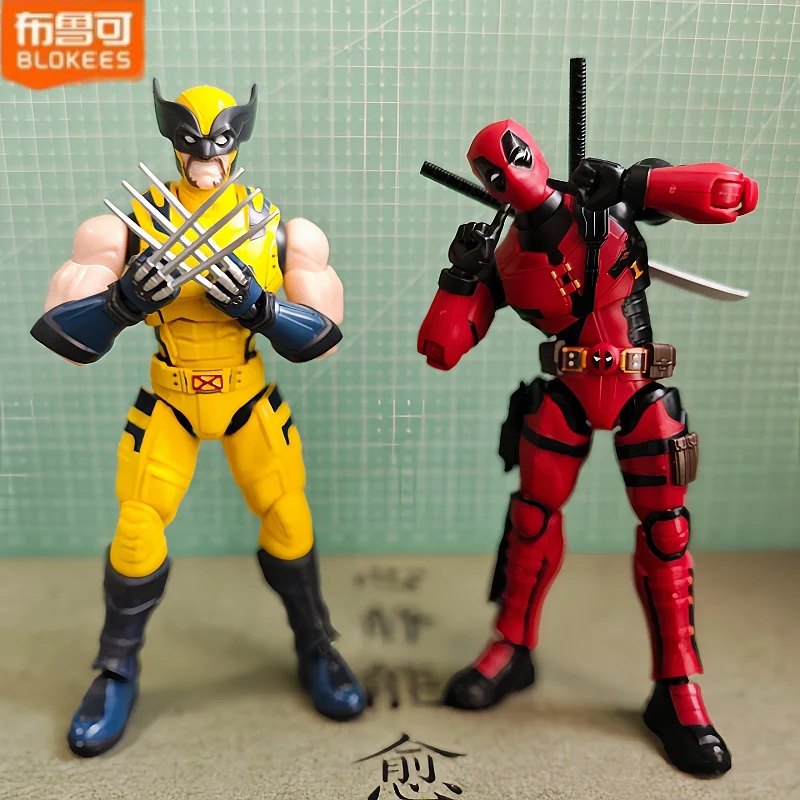 

In Stock Blokees Genuine Deadpool & Wolverine Beyond Version Assembled Movable Model Toys Wade Winston Wilson Logan Toys Gifts