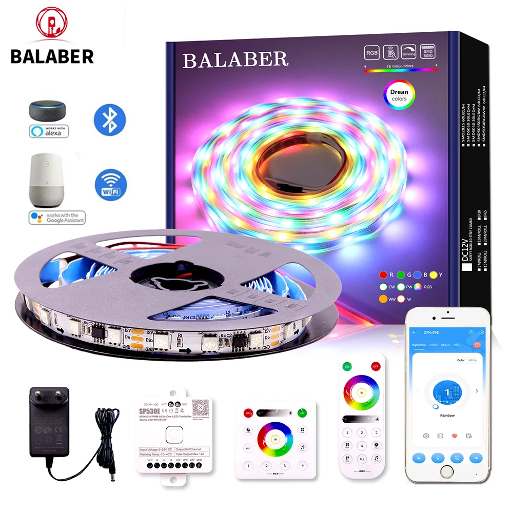 WS2811 Addressable RGB COB LED Strip with SP530E 2.4GHz Bluetooth Controller & RC3/RB3 Remote (1m/2m/3m/4m/5m Sets)