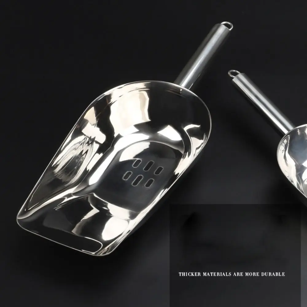 High Quality Stainless Steel Ice Scoops Easy to Clean Kitchen Gadget Bar Ice Scoop Durable Smooth Ice Shovel for Grain