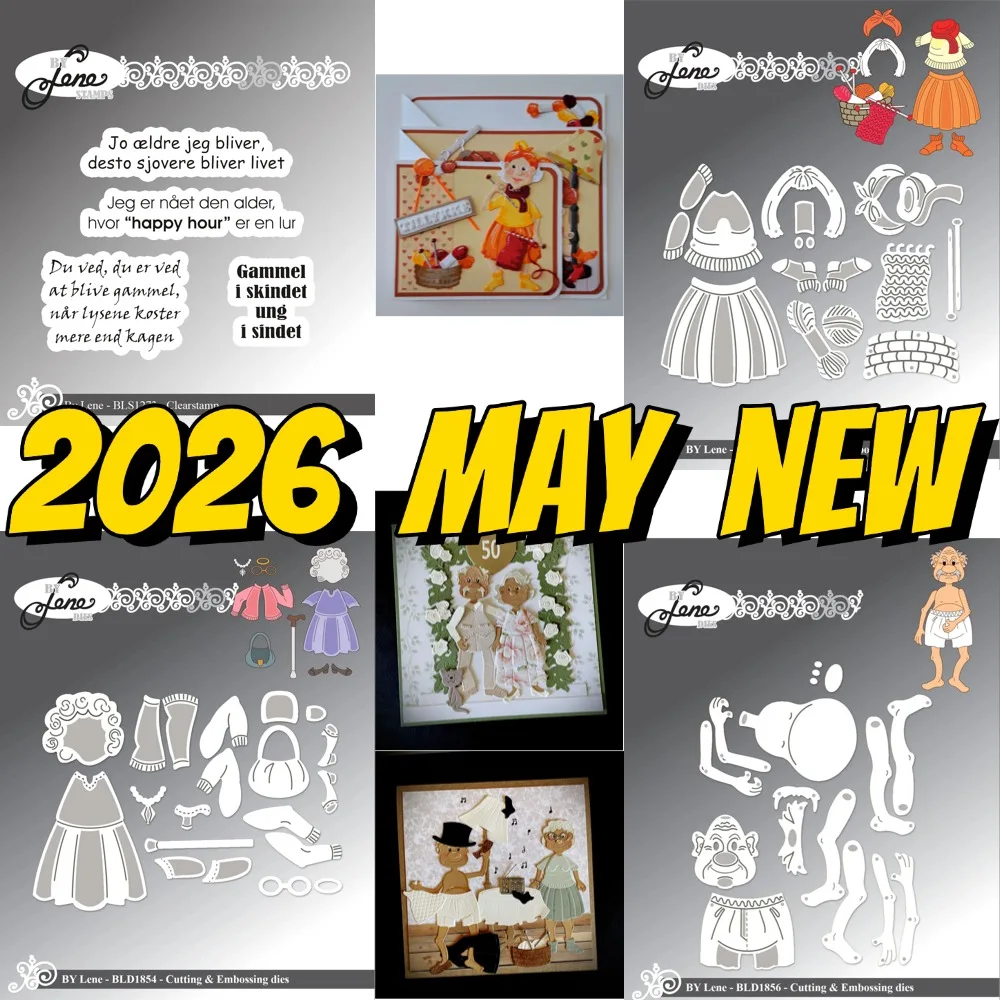 2026 May New Elderly Stamps And Dies Scrapbook Diary Decoration Stencil Embossing Template DIY Greeting Card Handmade