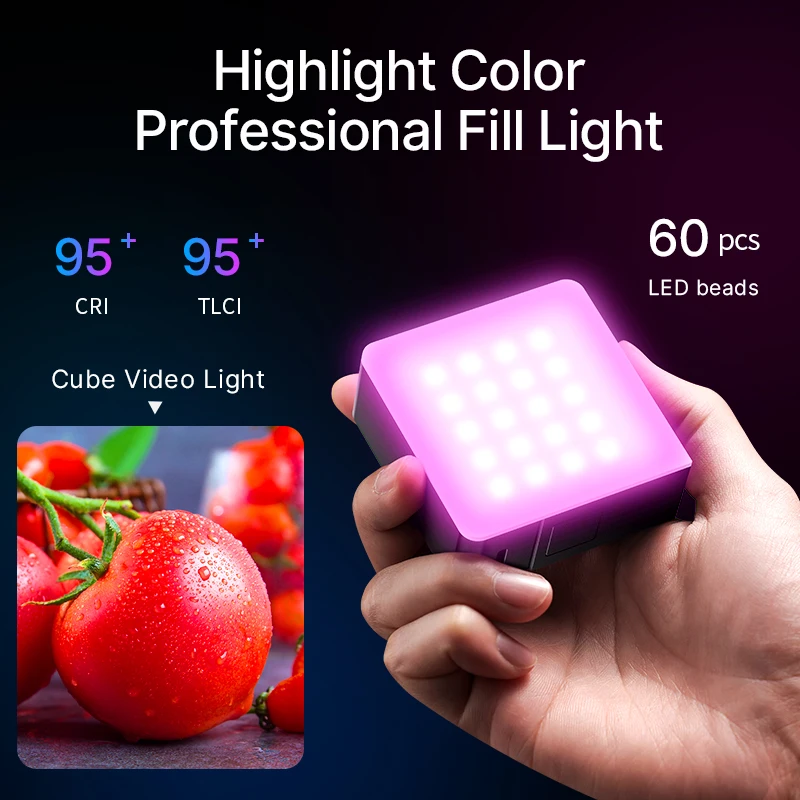 Ulanzi VL49 RGB PRO Full Color LED Video Light 2500K-9000K Camera Light for Photopraphy with Honeycomb Diffuser