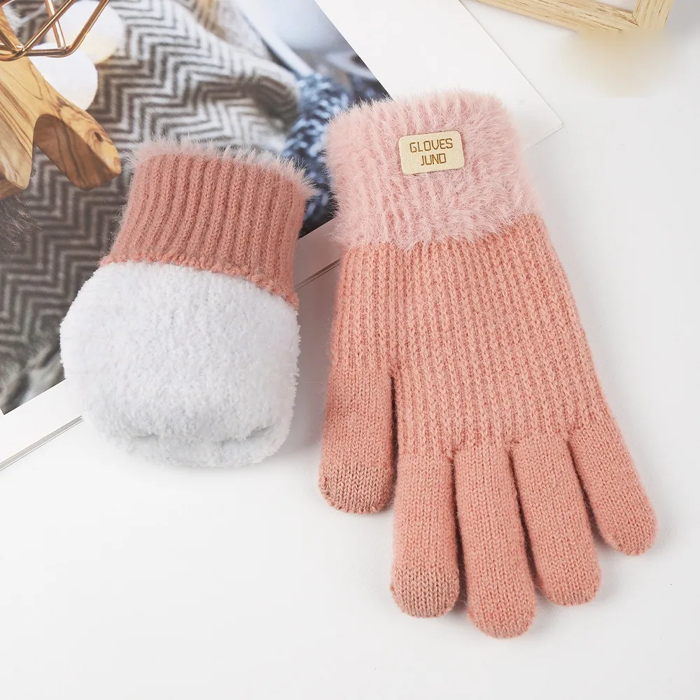 2024 Touchable Screen Winter Gloves Knitted Warm Driving Mittens Full Finger Touch Screen Gloves Women Men