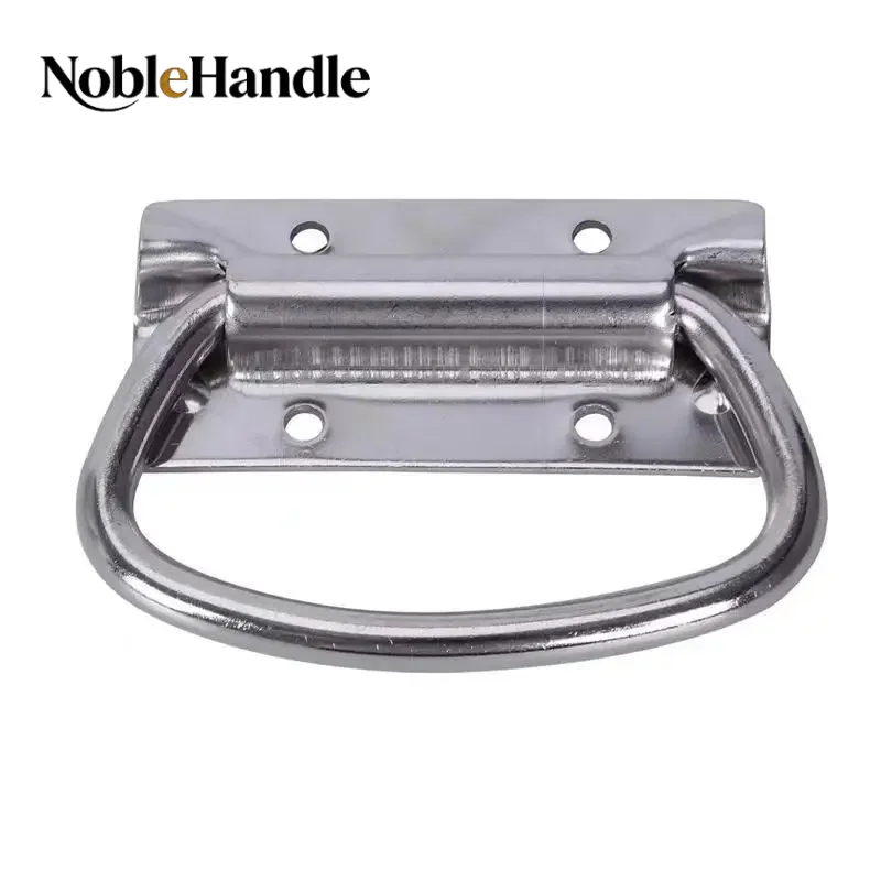 201/304 Stainless Steel Iron Folding Pull Handle Recessed Furniture Drawer Grab Handle for Cabinet Toolbox Storage Case Hardware