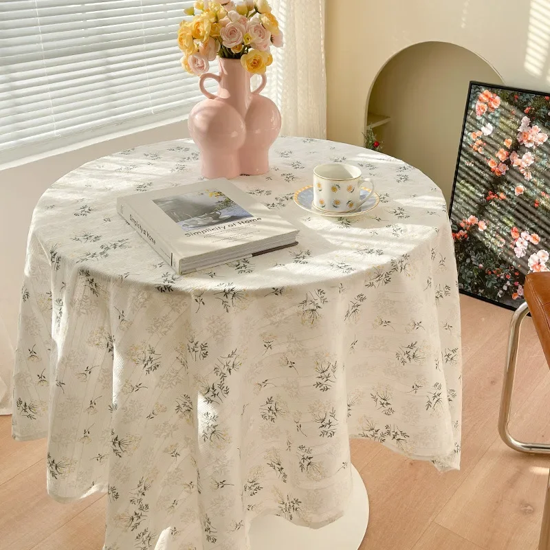 Ins Style Lace French Tablecloth Round Table Light Luxury Senior Sense Birthday Photo White Day Coffee Table Cloth Dormitory