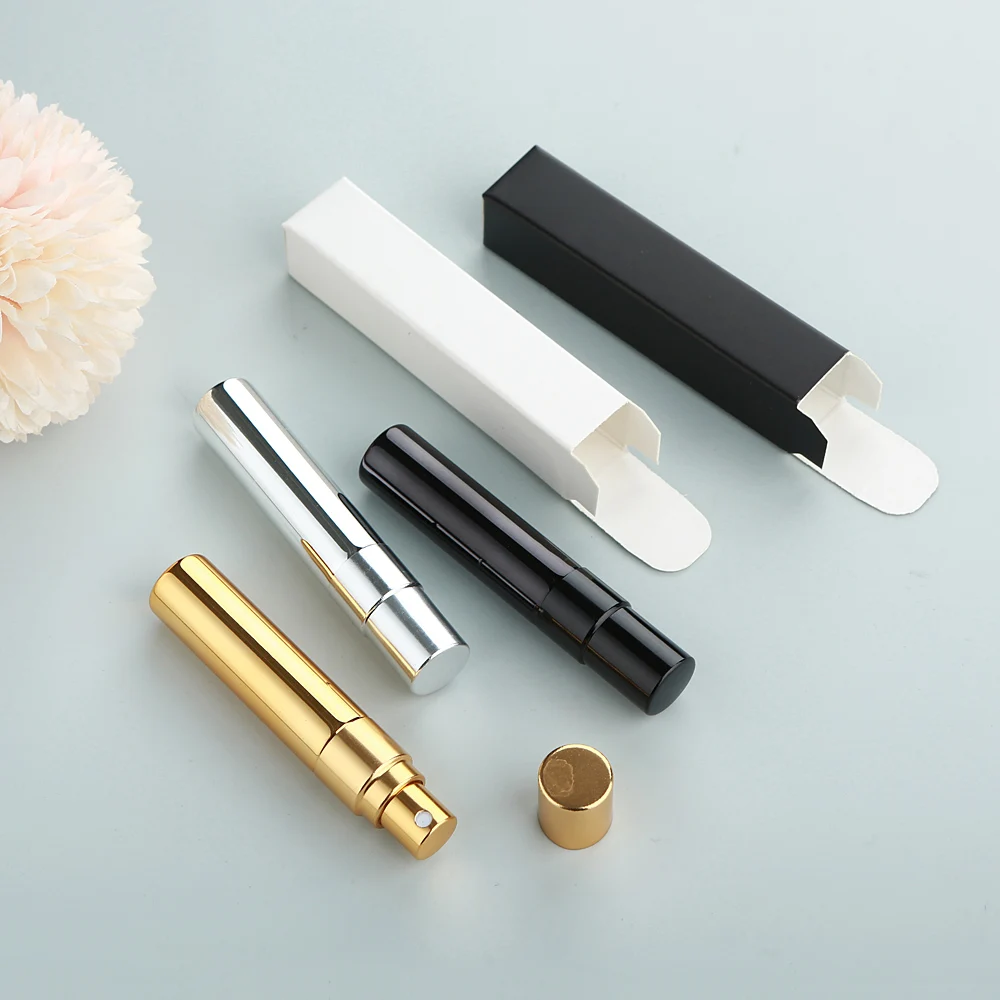 20/30 قطعة/الوحدة، 5 مللي زجاجات رذاذ رذاذ مطلية بالكهرباء (ذهبي/فضي/أسود). قابل للغسل وإعادة الملء، مع الصناديق.