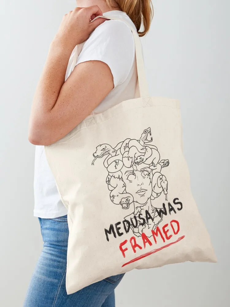 

Medusa Was Framed Tote Bag Women's handbag reusable grocery bags Women's tote bag custom tote bag