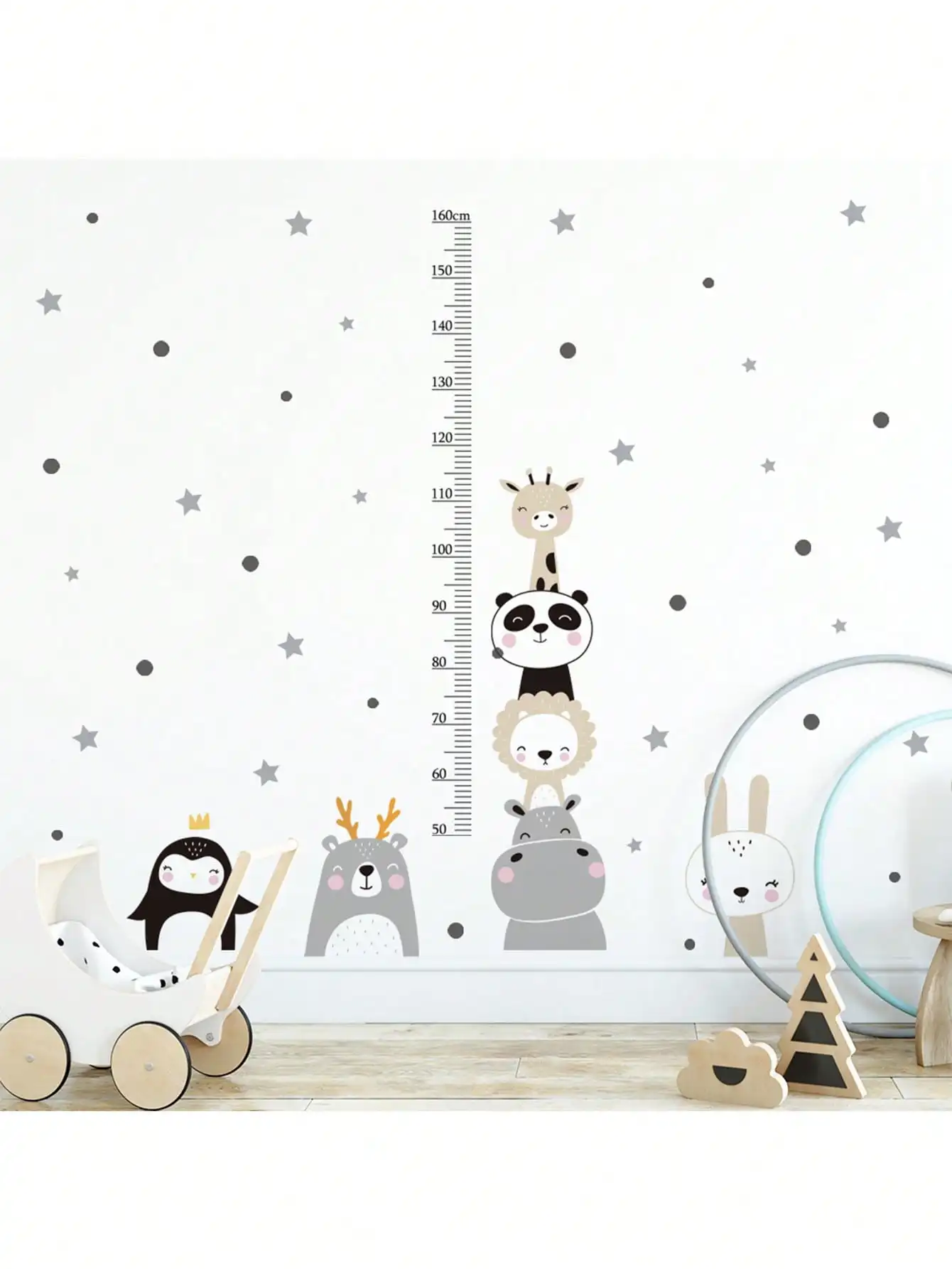 Cartoon Kinder Hoogte Meting Stickers Kinderkamer Decoratie Creatieve Stickers Baby Kamer Muurstickers