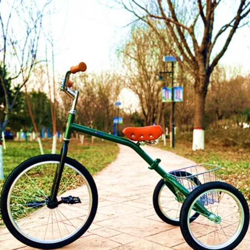 Leisure outdoor folding self-propelled tricycle retro lightweight exercise car walking shopping cart