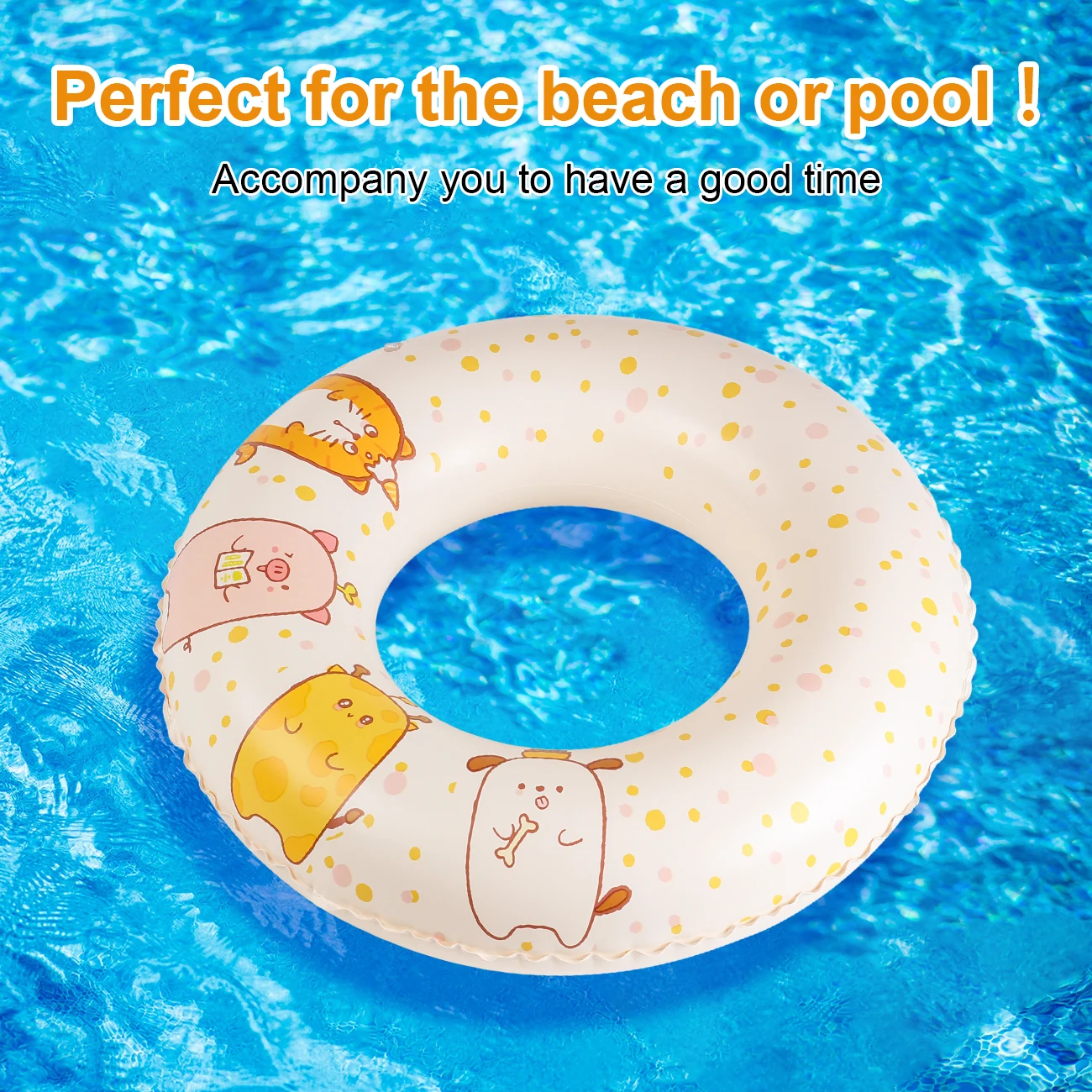 1pc flutuadores de piscina infláveis, anel de natação grosso de verão adulto, adequado para uso como anel flutuante nas axilas em festas na piscina.