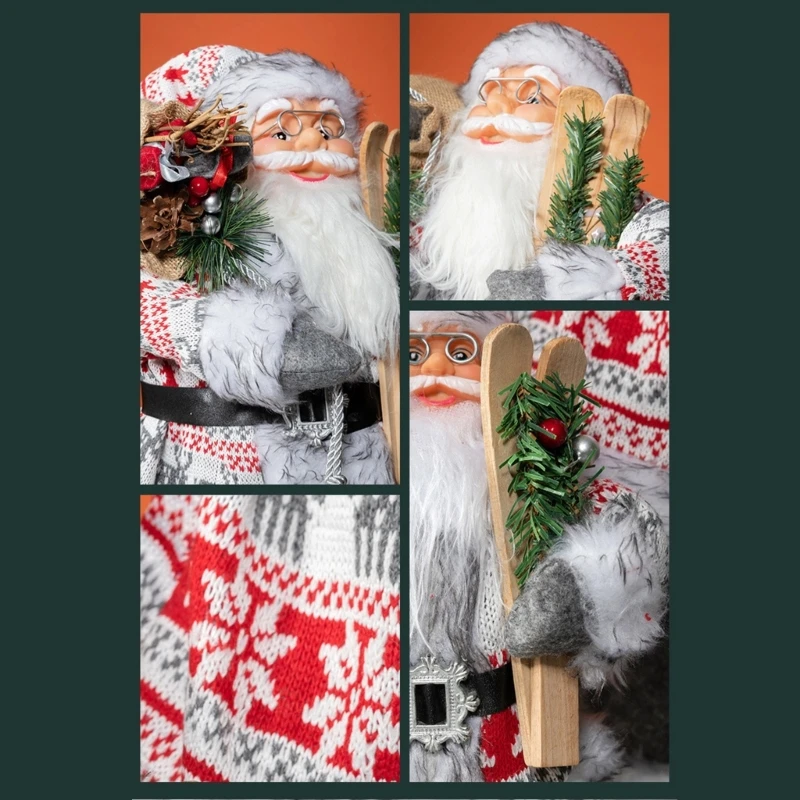 Festival Plush Santa Enchanting Santa Plush Toy Tabletop Ornament Christmas Scene Setter Decoration