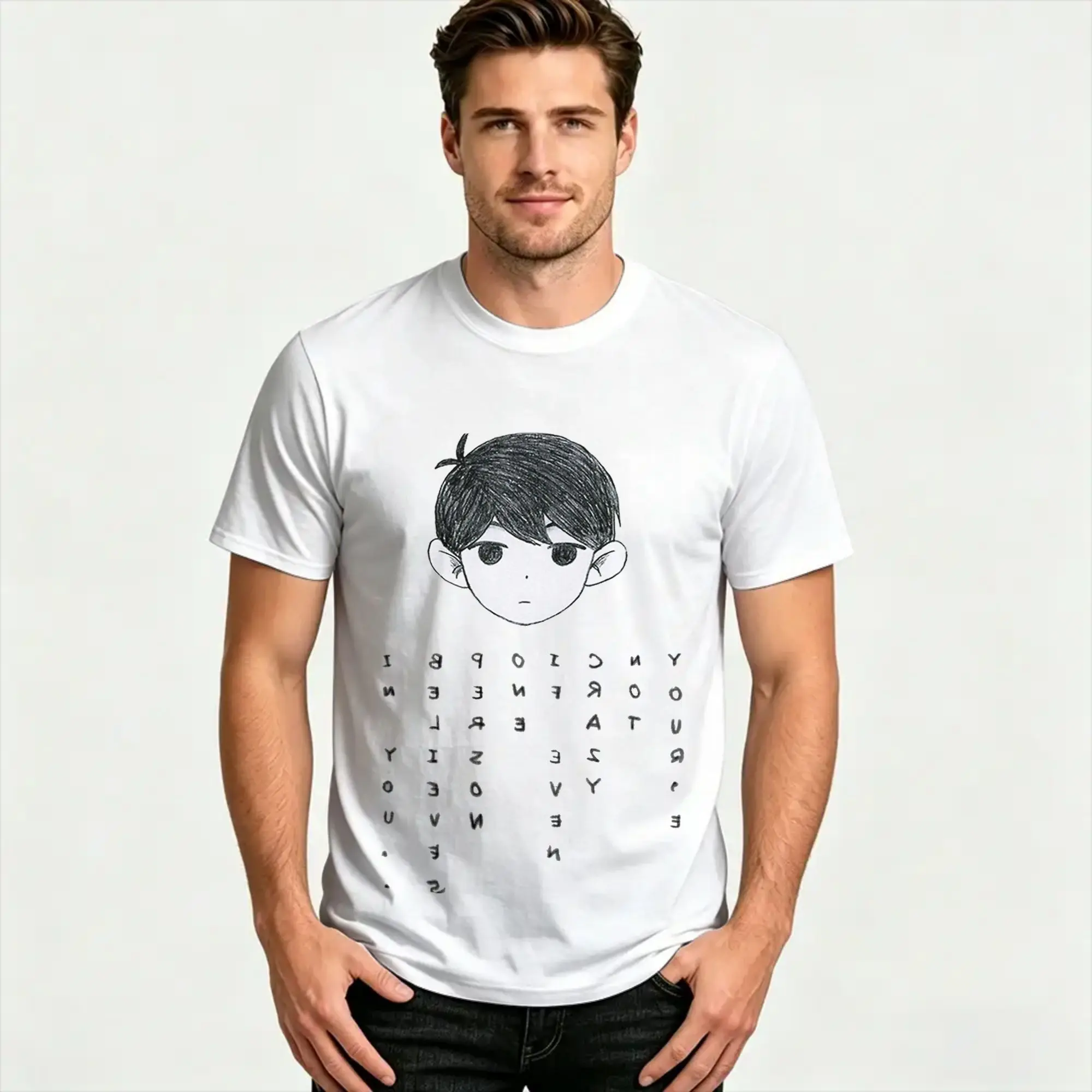Omori Game   You`re not Crazy T-Shirts for Men Women  Novelty Cotton Tee Shirt Round Neck Short Sleeve T Shirts Unique Clothing