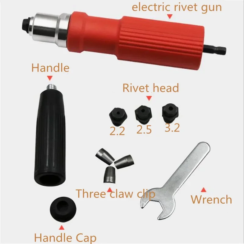 Neue hohe qualität elektrische niet pistole maschine pull pin umwandlung kopf zubehör kern ziehen