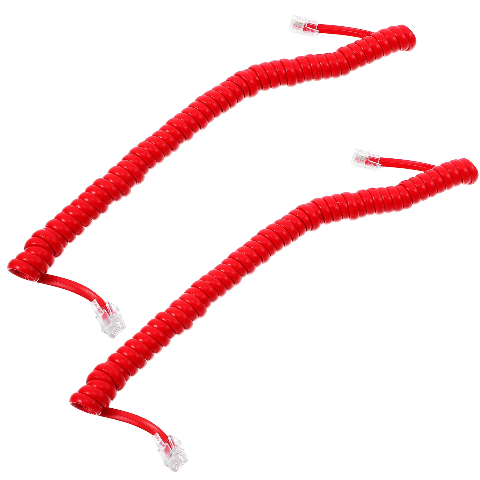 2Pcs Coiled Phone Cords Reliable Spiral Telephone Cord Adjustable Length Landlines Phone Accessory Telephone Cord