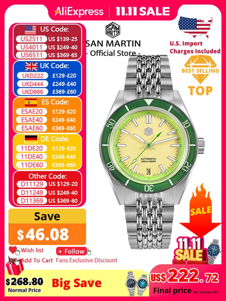 

San Martin 39,5 мм летние часы для дайвинга модные забавные фруктовые серии мужские спортивные часы NH35 автоматические механические 20 атм SN0116 Reloj