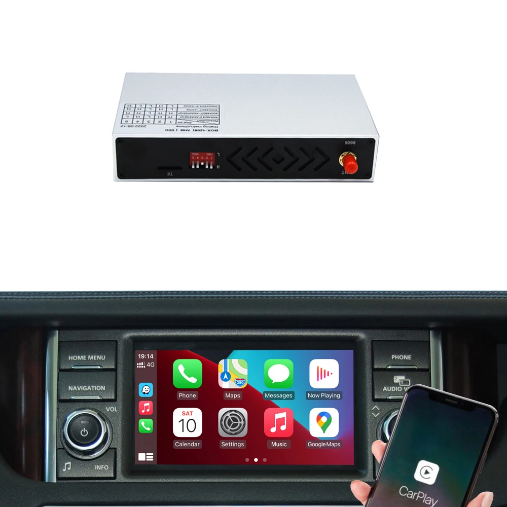 

Беспроводной Apple Carplay для Land Rover Range Rover Evoque Jaguar Discovery XF XE Android Авто Ai Box Мультимедиа USB навигация DS