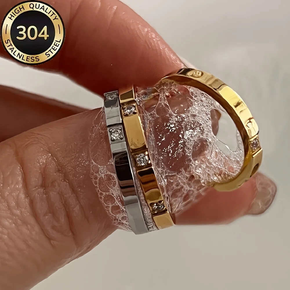 1/3Pcs Fashion Geometric Faceted Plain Ring Set of Three Pieces. Beautiful Metallic Luster and Dazzling Small Particles Are Interwoven, Creating an Elegant and Sophisticated Look Without Losing the Beauty of the Details. Suitable for Women to Attend Interviews and Various Parties. Exquisite Jewelry for Christmas and Valentine's Day to Give to Friends
