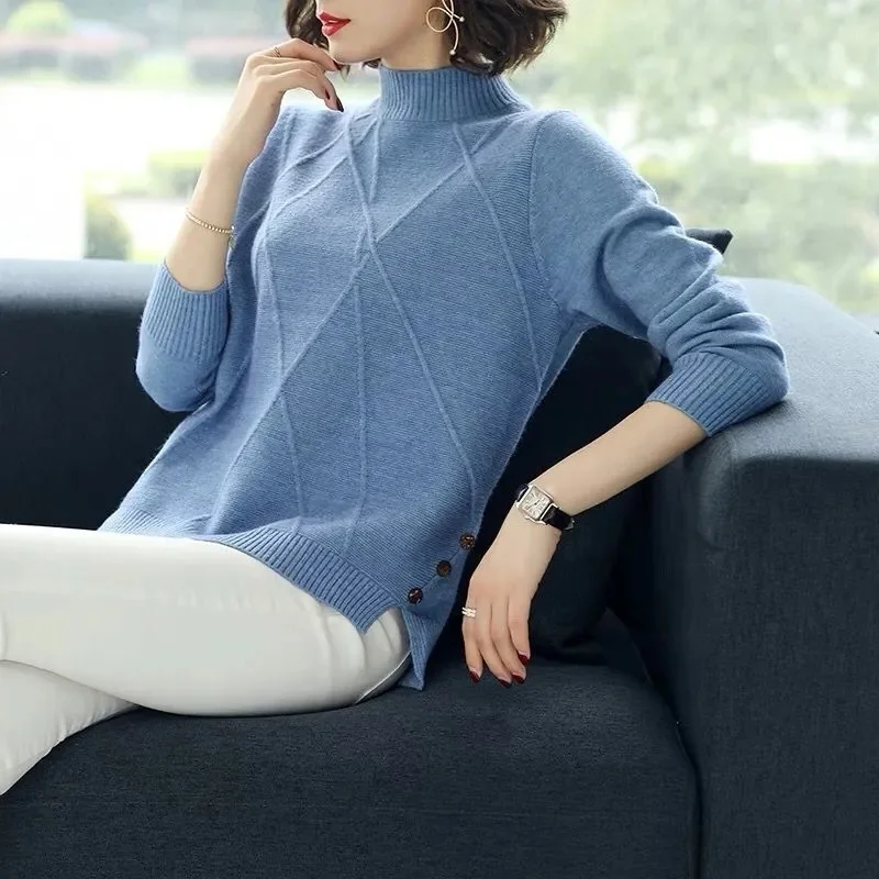 Turtleneck Sweater Women 2024 New Autumn Winter Long Sleeve Soft Pullover Sweater Female Knitted Tops Jumper Ladies Bottoming Sh