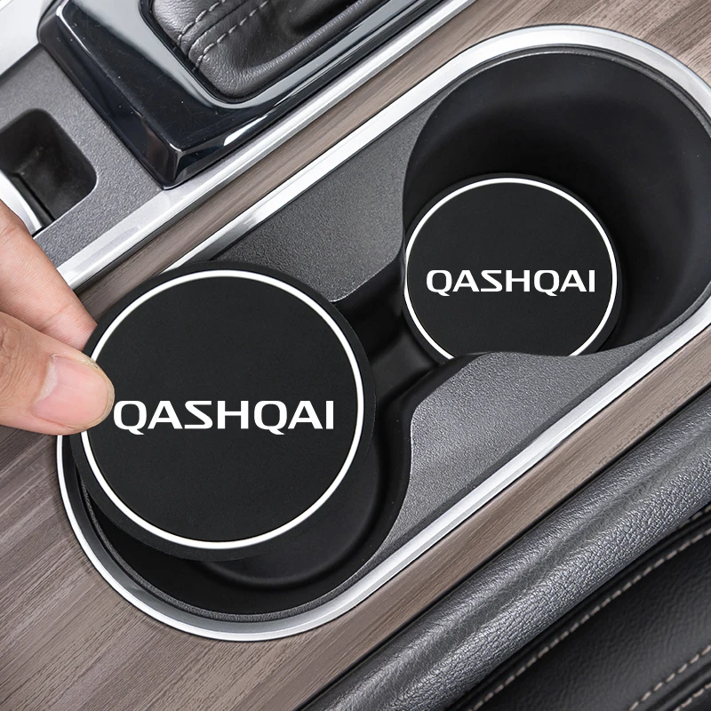 Dessous de verre pour voiture, 2 pièces, porte-bouteille, tapis antidérapant, Gel de silice, accessoires de voiture pour Nissan Qashqai