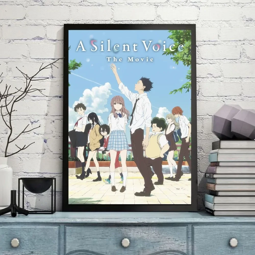 A Silent Voice Poster Self-adhesive Art Poster Retro Kraft Paper Sticker DIY Room Bar Cafe Vintage Decorative Painting