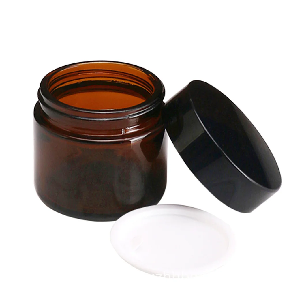 

6Pcs Empty Makeup Bottles Container Set 20g Brown Glass Cream Bottles Black Portable Travel Storage Holder