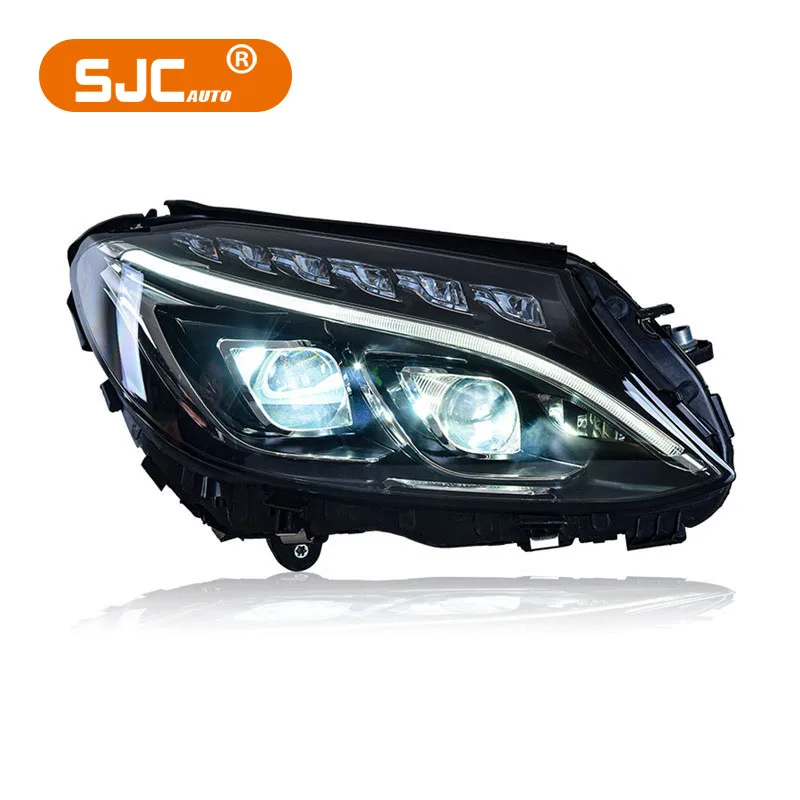 

2pc Auto Dual Beams Lens Laser Headlight for Mercedes Benz C Class W205 2015-2021 C180 C200 C260 New Upgrade S Class Head Lights