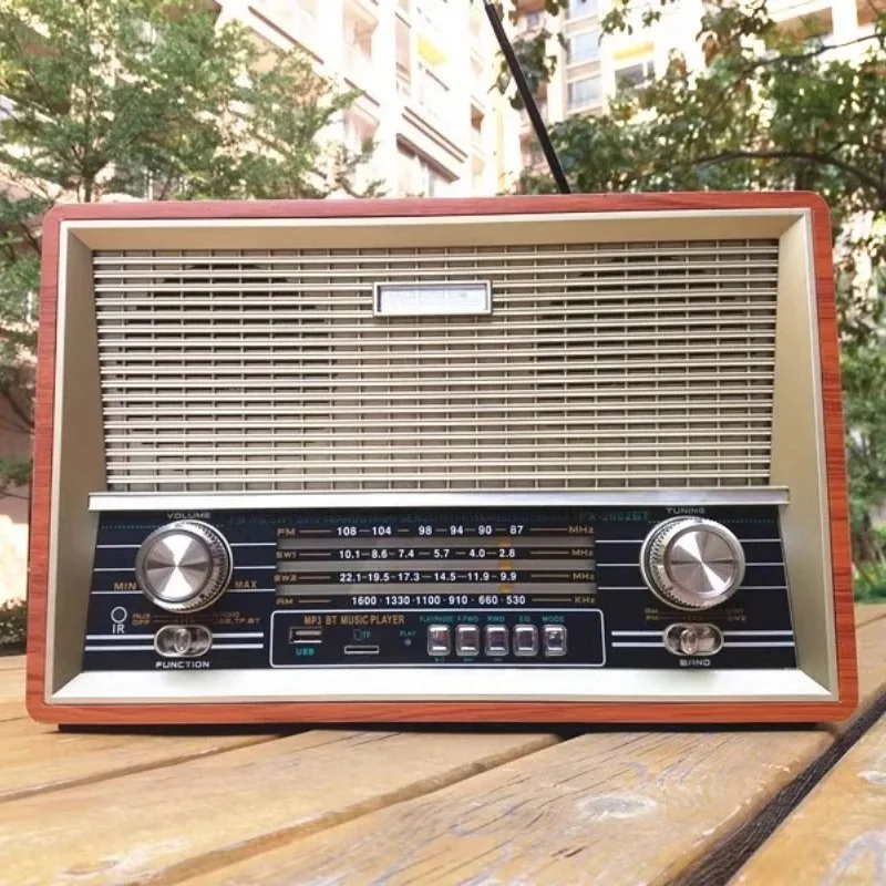 Retro Radio Desktop Old Man Old-fashioned Card Bluetooth Speaker Remote Control FM Medium Wave Shortwave Broadcast